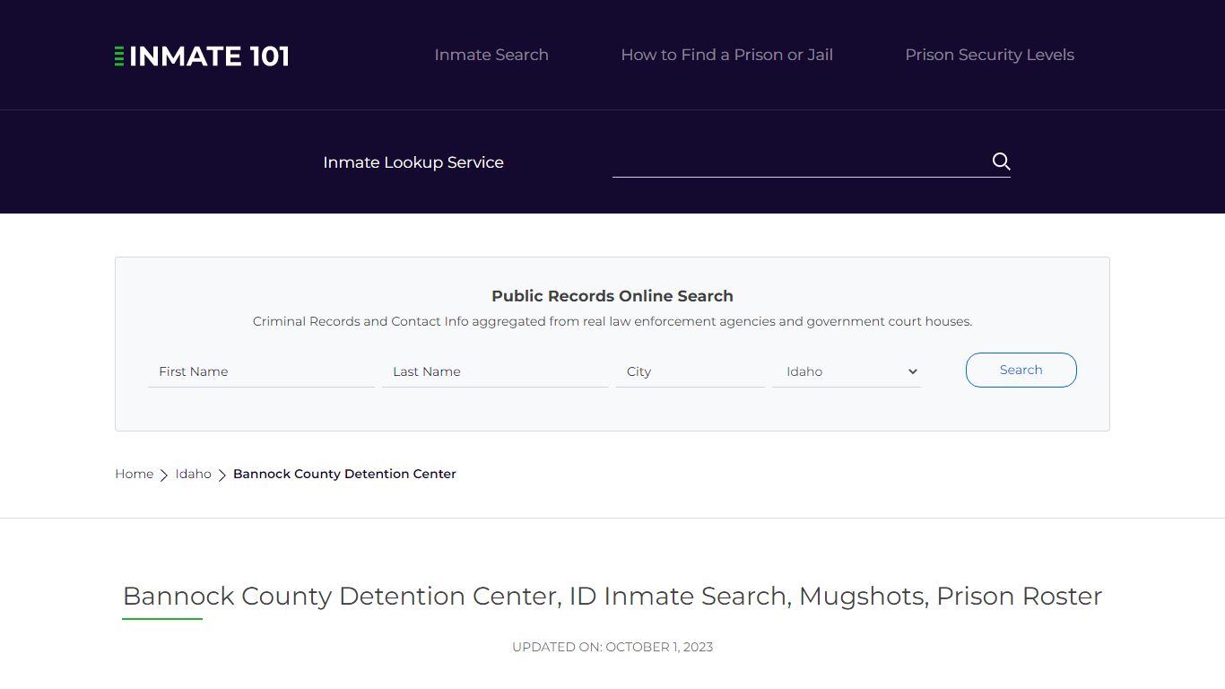 Bannock County Detention Center, ID Inmate Search, Mugshots, Prison Roster